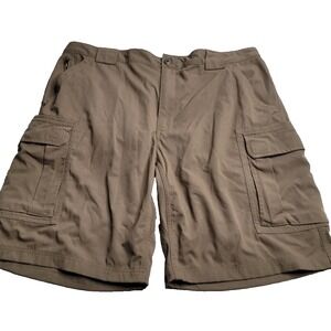 Men's Duluth‎ Trading Co. Khaki 11" Elastic Waist Stretch Cargo Shorts XXL